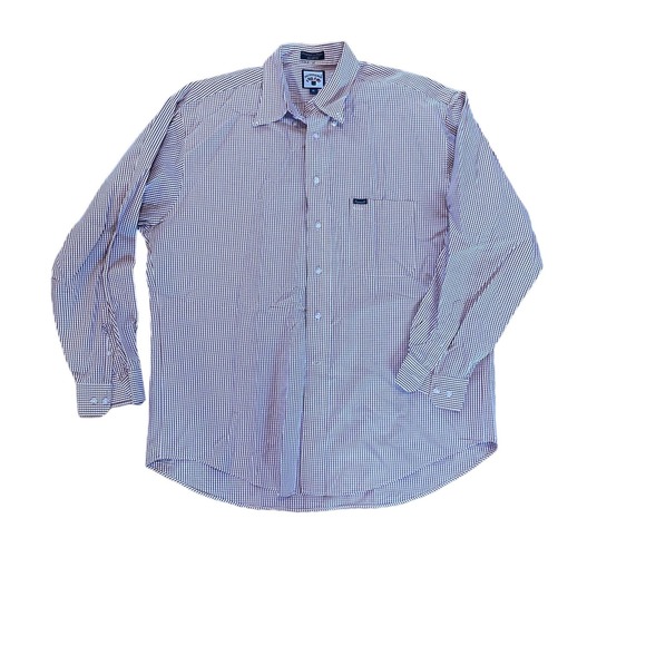 Mens Faconnable 100% Cottons‎ Red & White  Checkered Long Sleeve Shirt  XL - Picture 1 of 6